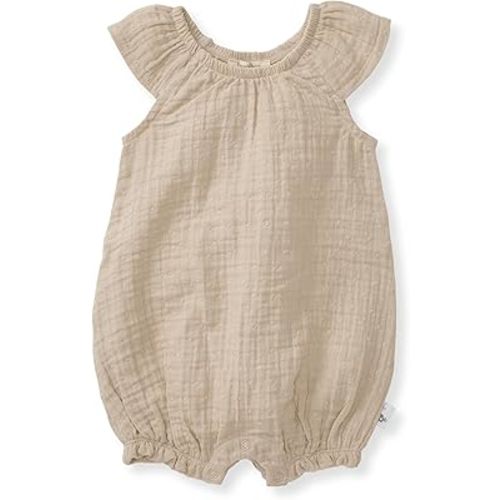Burt's Bees Baby baby-girls Bubble Romper, 100% Organic Cotton One-piece Bubble Shortall and Layette Set Girl Outfit