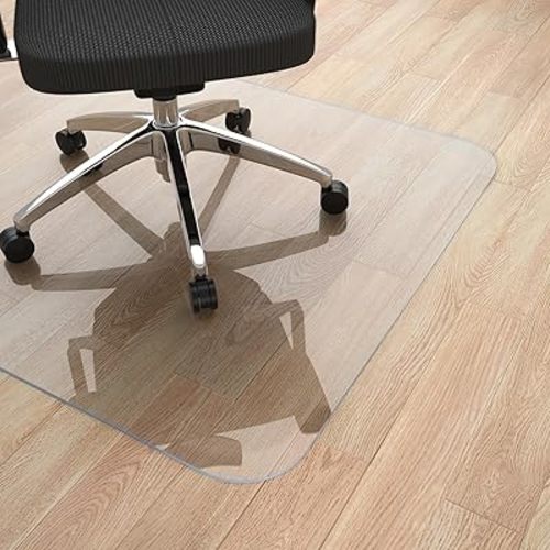 Yecaye Office Chair Mat for Hardwood Floor, Clear Computer&Desk Chair Mat, PVC Heavy Duty Floor Protector Chair Mats for Rolling Chairs, Can't be Used on Carpet (Transparent, 30" x 48")