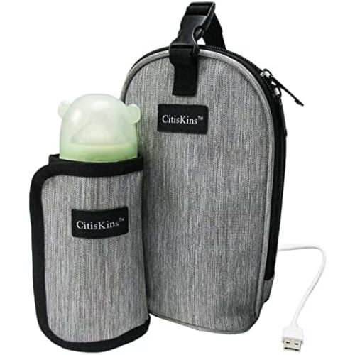 Bottle Warmer For Baby Milk USB Portable Bottle Heating Bag Car Water Warming Bag On The Go At Home Or Travel (grey)