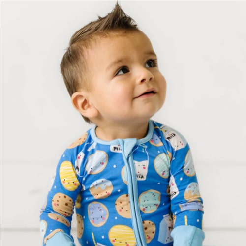 Blue Cookies & Milk Zippy - Little Sleepies