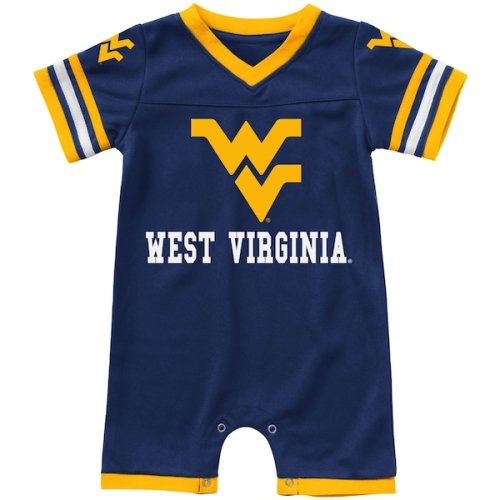 West Virginia Mountaineers Colosseum Newborn & Infant Bumpo Football Logo Romper - Navy