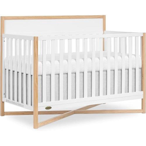 Dream On Me Owen 5-in-1 Convertible Full-Size Baby Crib in Vintage White Oak, GreenGuard Gold & JPMA, Converts to Toddler, Day, & Full-Size Bed Non-Toxic Paint, Safe Sleep Environment
