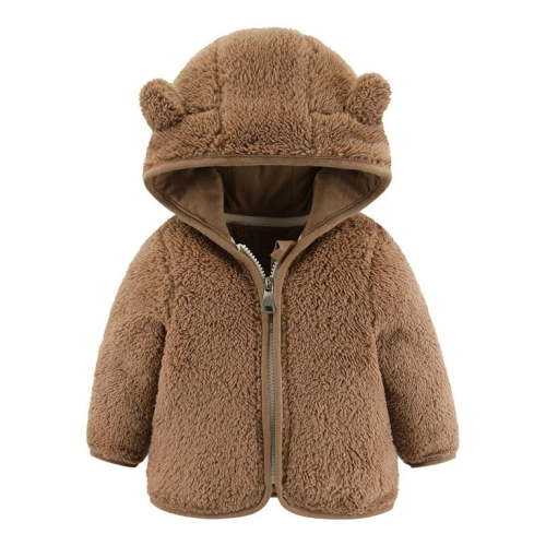 Boys Jackets Baby Bear Ears Hooded Outerwear Zipper Warm Winter Coat (0 Months-6 Months)