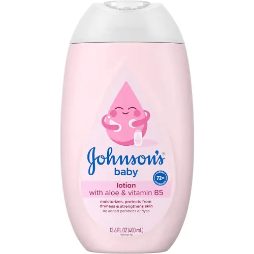 Johnson's Baby Lotion with Coconut Oil, Aloe Vera & Vitamin B5, 72 HR Hydration, Skin Moisturizer, Hypoallergenic, Newborn Safe, Protects From Dryness & Strengthens Skin, Baby Essentials, 13.6 fl. oz