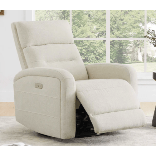 Theo Power Swivel Glider Recliner- Linen Fabric