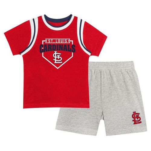 Toddler Fanatics Branded Red/Gray St. Louis Cardinals Bases Loaded T-Shirt & Shorts Set