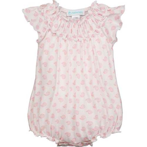 Ruched Bubble, Shellebration on White - Feather Baby | Maisonette