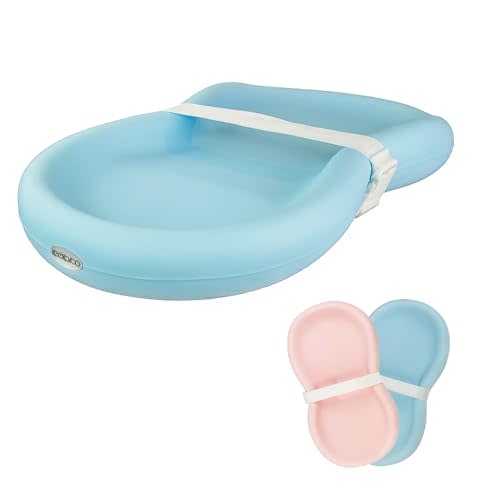 Keekaroo Peanut Changer Baby Blue – The Original Made in USA Easy-to-Clean Changing pad and The only Shell Over Foam, Fully impermeable to Fluid - Limited Edition Color