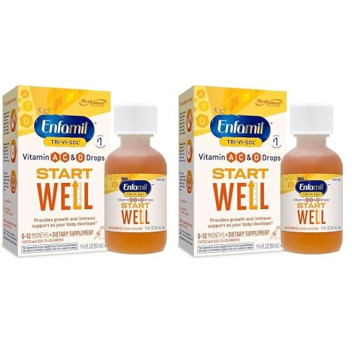 Enfamil Prenatals & Baby Vitamins Tri-Vi-Sol Vitamin A, C & D Multi-Vitamin Drops for Infants, Supports Growth & Immune Health, 50 mL Dropper Bottle,1.69 Fl Oz (Pack of 2),MJ-030