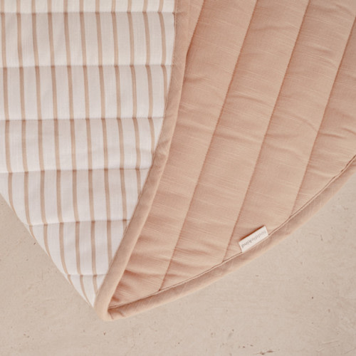 Toddlekind Snuggle Quilted Cotton Play Mat - Sandstone Stripes