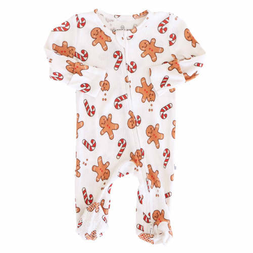 Sleigh Ride Sweets Bamboo Waffle Zipper Footie