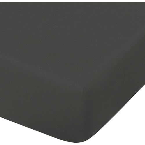 NTBAY 100% Brushed Microfiber Fitted Crib Sheet, Super Soft and Cozy 28x52 Crib Sheet for Standard Crib and Toddler Mattresses, Boys, Girls, Unisex, Dark Grey, 28x52 Inches
