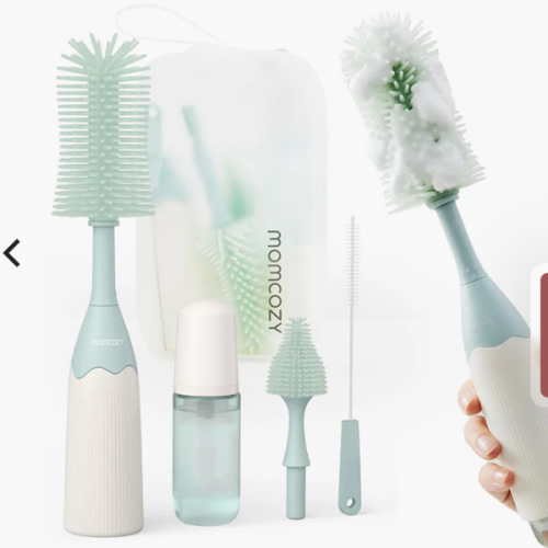 Momcozy Bottle Brush Kit, Innovative Push-Press Design for Better Cleaning - Baby Bottle Cleaner Brush for Baby Bottle, Breast Pumps, Nipples, and More - Can Generate Foam for Better Cleaning, Green - Google Search