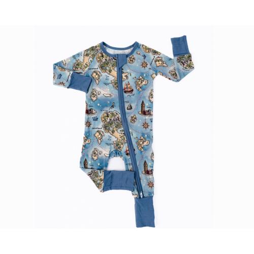 PETER PAN Bamboo Baby Pajamas, Blue Bamboo Baby Sleepers, Bamboo Baby Romper, Zippered Baby Romper, Zippered Baby Pajamas, Neverland Pajamas