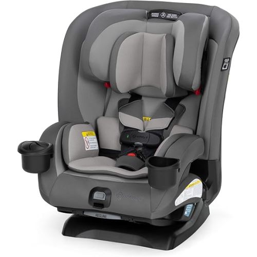 Safety 1st EverSlim 4-in-1 Convertible Car Seat, SecureTech Chest Clip, Ultra-Slim, 4-Mode Infant to Booster, Baby Car Seat, 5-100 lbs, Memory Foam, Office Space