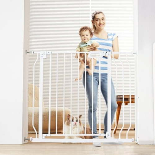 "BENTISM 30"" Baby Gate, Auto Close, Easy Walk Through, Fits 29.5""-39"" Openings, White"