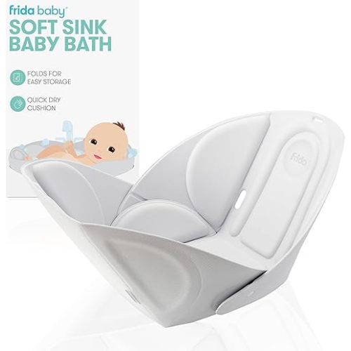 Frida Baby Soft Sink Bath, Sink Bather, Easy to Clean Bather That Supports Baby's Head