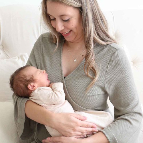 Eucalyptus Waffle Bamboo Knit Maternity Robe*