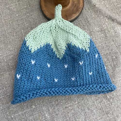 COTTON BLUEBERRY HAT - Newborn to Adult Sizes - Blue