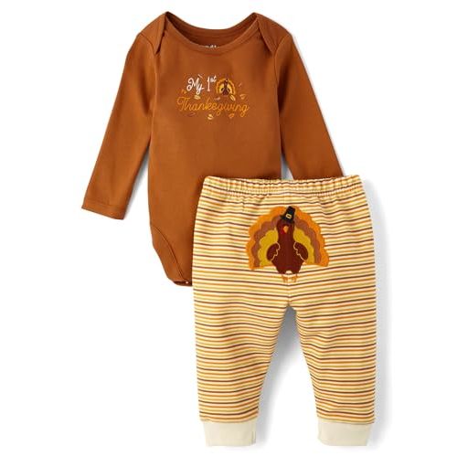 The Children's Place Baby My First,Long Sleeve Bodysuit and Pants, 2 Piece Set,