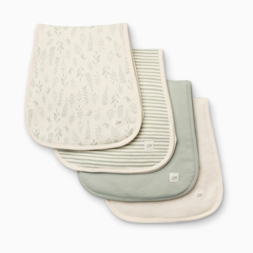 Tiny Kind 4 Pack Organic Burp Cloth - Sage Multi Leaf