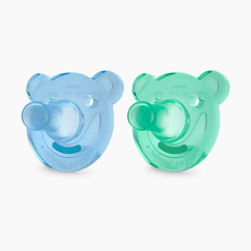 Philips Avent Soothie Shape Pacifier (2 Pack) - Green/Blue, 0-3 Months