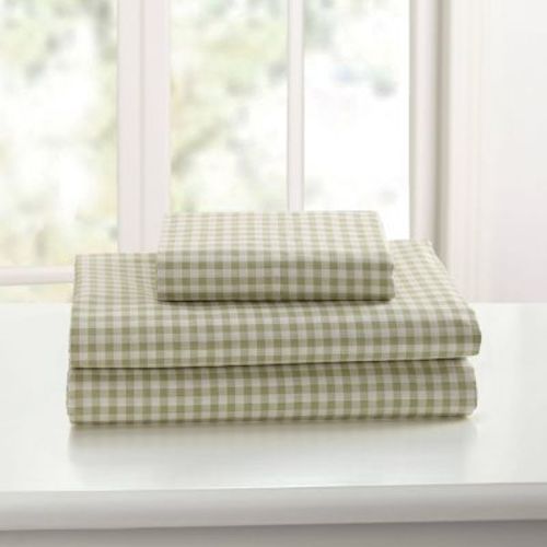 Laurel & Mayfair Queen Gingham Print Sheet Set Green