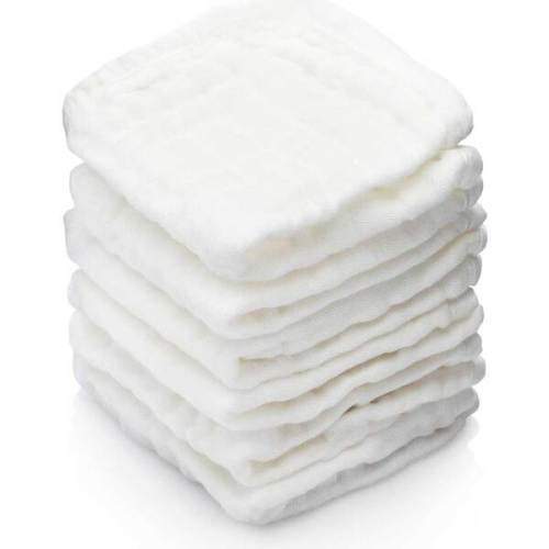 Baby Muslin Cotton Washcloths, White (Pack Of 6) - Parker Baby Co. | Maisonette