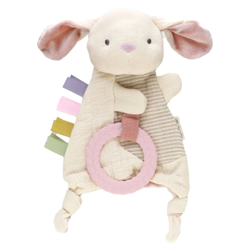Bitzy Crinkle, Sensory Crinkle Toy with Teether, 0 Months+, Bunny, 1 Count