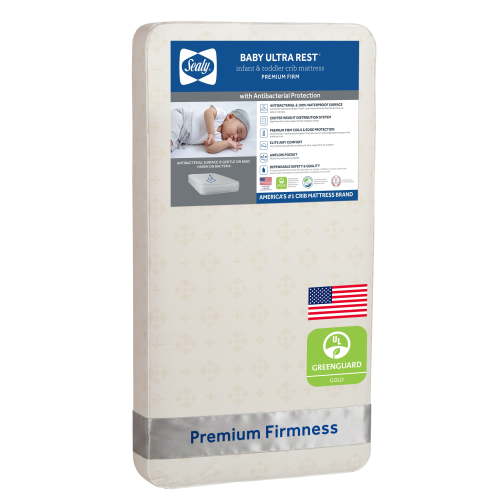 Sealy Baby Ultra Rest 2-Stage Antibacterial Crib Mattress, 204 Coil