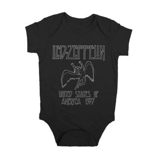 Led Zeppelin- United States Of America 1977 on a black onesie