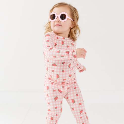 Watermelon Pink Gingham Two-Piece Set 12-18M