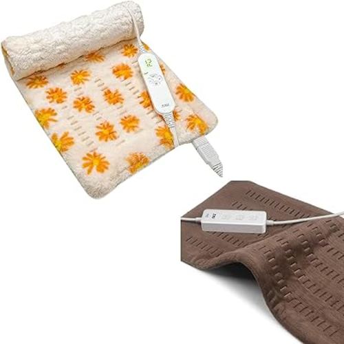 Sherpa Heating Pad with 12 Heat Setting and Brown Heating Pad with 3 Heat Setting