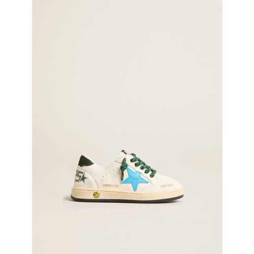 Junior Ball Star with turquoise star and green suede heel tab