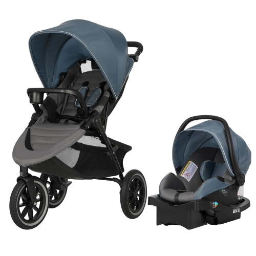 Evenflo Folio3 Stroll & Jog Travel System With LiteMax 35 Infant Car Seat (4-50 lbs), Rear Facing Infant Car Seat 3-30 lbs - Stroller Max 50 lbs