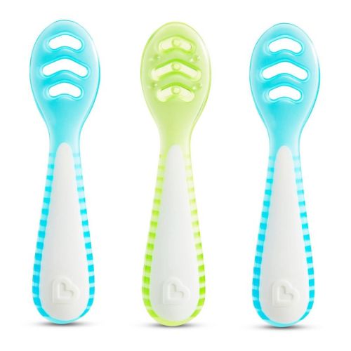 Munchkin Gentle Dip Self-feeding Spoons - Blue/mint - 3pk