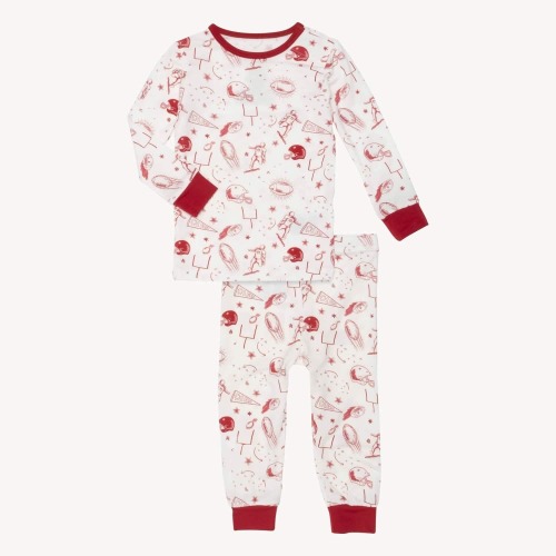 white game day modal magnetic no drama pajama toddler long sleeve set – Magnetic Me