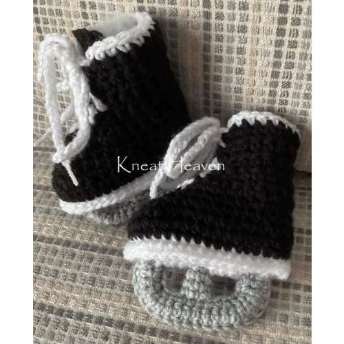 Boutique Crochet Hockey Skates Baby Booties