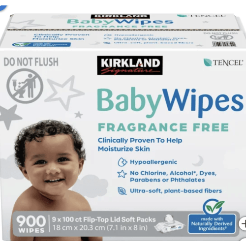 Kirkland Signature Baby Wipes Fragrance Free, 900-count