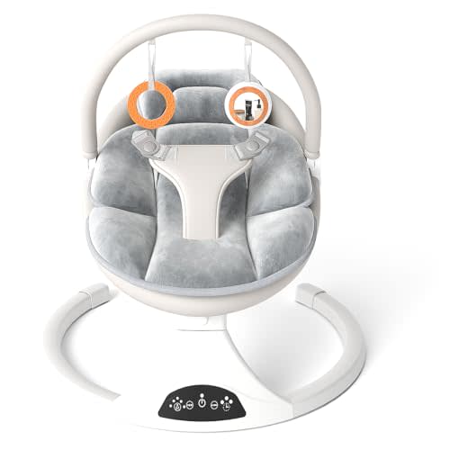 FEITIONG Baby Rocker|Bluetooth Baby Swing 5-Speed Motion & Comfort Design | Portable Infant Chair with Machine-Washable Seat (0-12M, 20lb)
