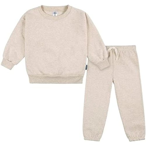 Gerber Baby Girls' Toddler 2-piece Fleece Sweatshirt and Jogger Set