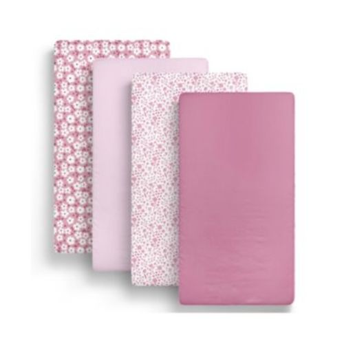 Fitted Crib Sheet Set, Daisy, 4 Pack