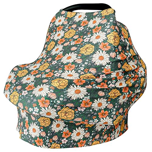Konssy Baby Car Seat Covers- Multi-use Carseat Canopy for Babies, Stretchy Infant Carseat Cover Boy, Shower Gifts for Unisex Boys and Girls