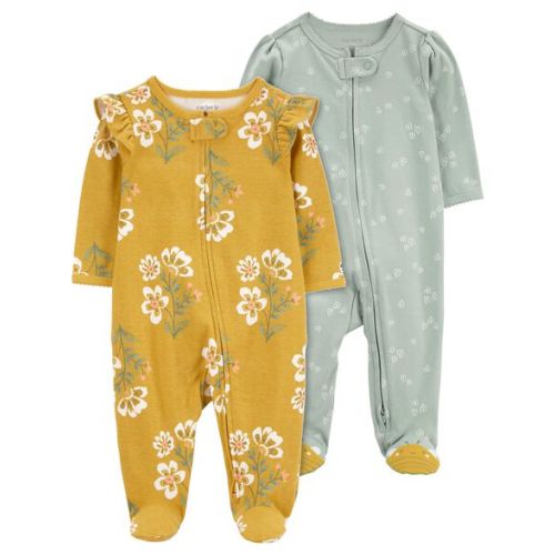 Baby 2-Pack Floral Print 2-Way Zip Cotton Sleep & Plays
| Carter's
