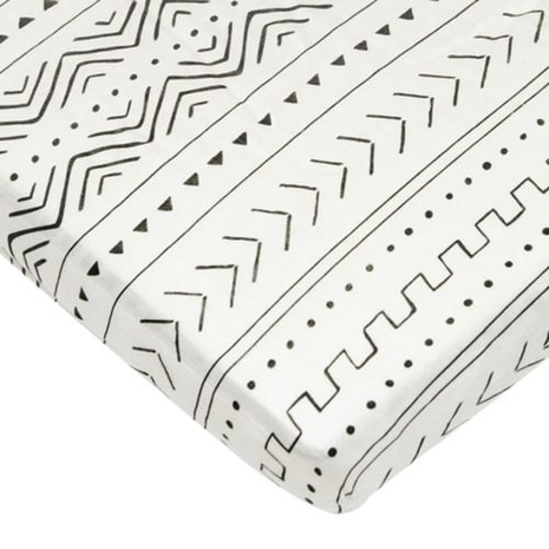 Muslin Crib Sheet, MudCloth