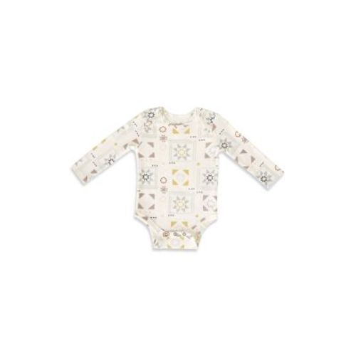 Unisex Patchwork Cotton Printed Long Sleeve Bodysuit - Baby