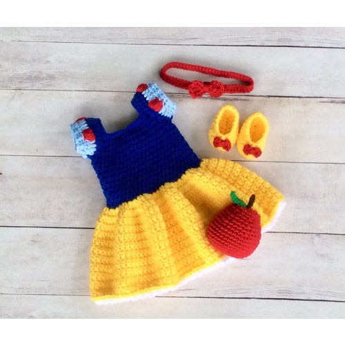 Crochet Snow White Newborn Set, Baby Costume Photo Prop