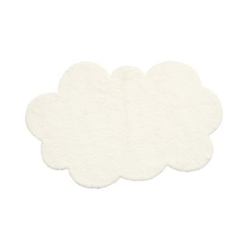 Washable Faux Fur Cloud Shaped Rug, Shaped, Ivory