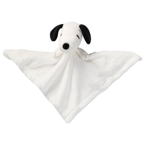 Lambs & Ivy Classic Snoopy Lovey Plush Security Blanket in White and Black
