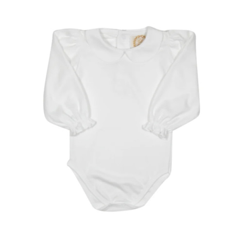 Maude's Peter Pan Collar Shirt & Onesie (Long Sleeve Woven) - Worth Avenue White